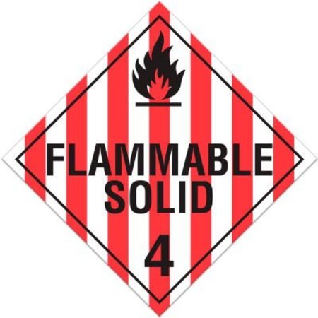 TOP TAPE AND  LABEL. INCOM Class 4.1 Flammable Solids Rigid Plastic Placard - 100/Pkg TA410SS